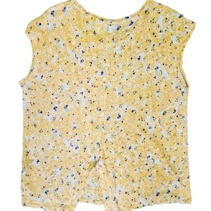 Rachel Zoe 100% Linen Cap Sleeve Button Back Women's Shirt Large